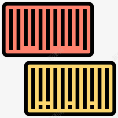 条形码条形码和二维码7线性颜色图标图标