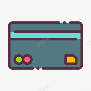 信用卡贷款8线性彩色图标图标