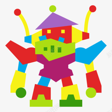 机器人儿童玩具2扁平图标图标
