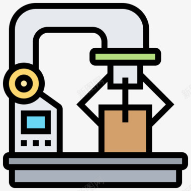 机械臂批量生产18线性颜色图标图标