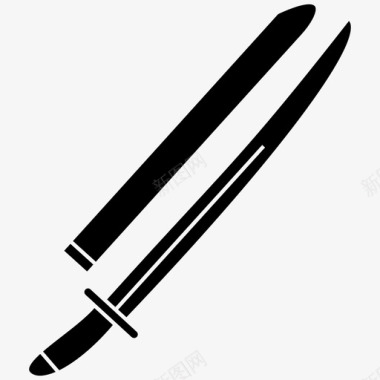 武士刀日本刀武士图标图标