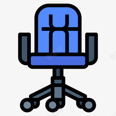 办公椅办公室181线性颜色图标图标