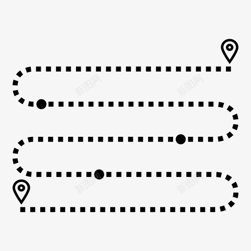 路线终点旅程图标svg_新图网 https://ixintu.com 地图 旅程 旅行 终点 路线 道路