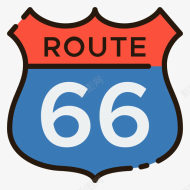 66号公路美国20号线颜色图标图标