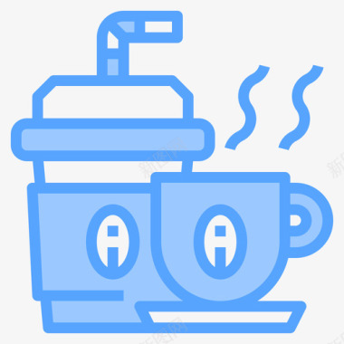 咖啡杯咖啡厅131蓝色图标图标