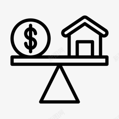 房地产贷款5直线图标图标