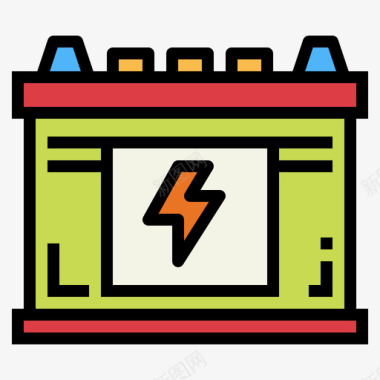 电池能量58线性颜色图标图标