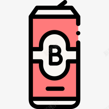 罐装啤酒49线性颜色图标图标