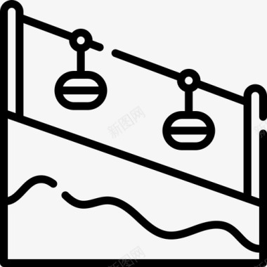缆车车厢冬季自然16线性图标图标