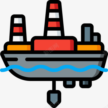 石油石油和天然气4线性颜色图标图标