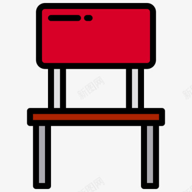 椅子127学校线性颜色图标图标