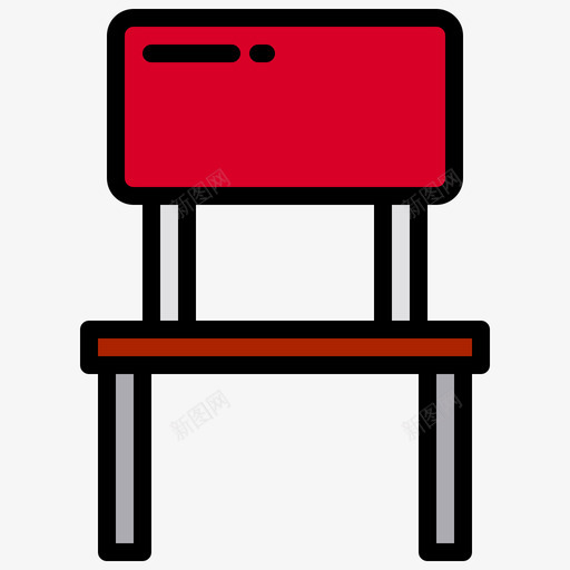 椅子127学校线性颜色图标svg_新图网 https://ixintu.com 学校 椅子 线性 颜色