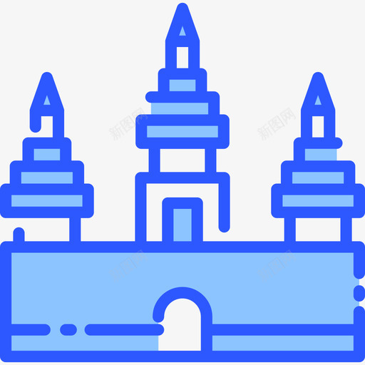 吴哥窟landmark31蓝色图标svg_新图网 https://ixintu.com landmark 吴哥窟 蓝色