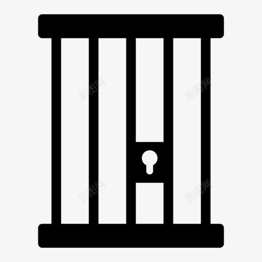 监狱牢房门图标svg_新图网 https://ixintu.com 安全 牢房 牢门 监狱 锁着