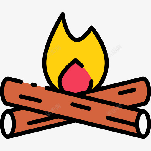 BonfireBBQ38线性颜色图标svg_新图网 https://ixintu.com BBQ Bonfire 线性 颜色