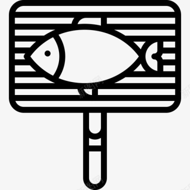 网烧烤鱼图标图标