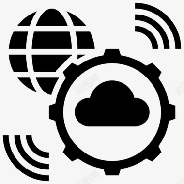 云网络云技术1字形图标图标