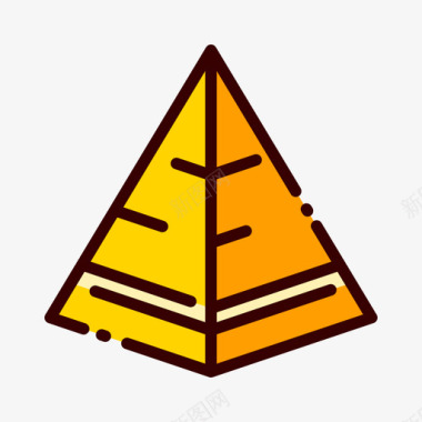 金字塔埃及64线形颜色图标图标