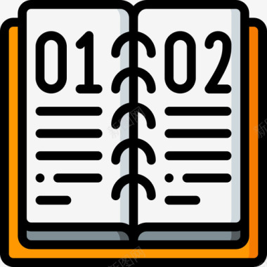书籍日历和日期1线颜色图标图标