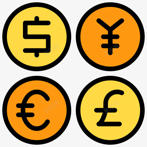 货币贸易9线颜色图标svg_新图网 https://ixintu.com 货币 贸易 颜色