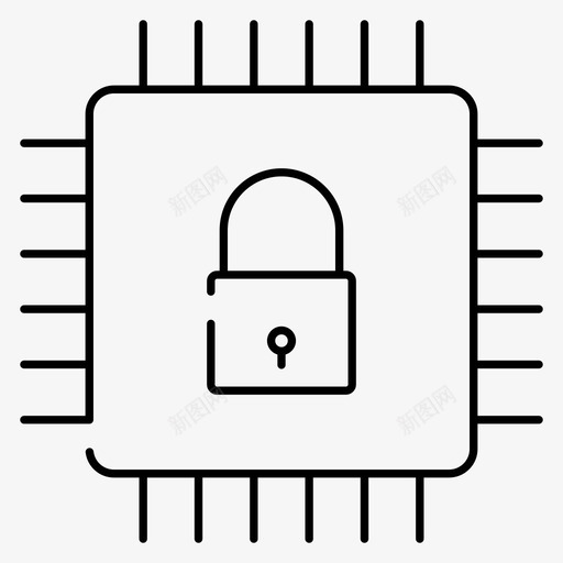 cpu芯片锁图标svg_新图网 https://ixintu.com cpu 专用 图标 处理器 线图 芯片 黑客