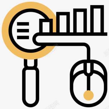 搜索网络分析11黄影图标图标