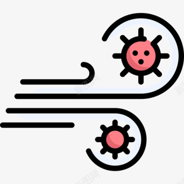 空气冠状病毒20线状颜色图标图标