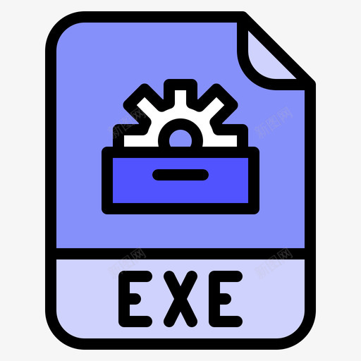 Exe文件扩展名线性颜色图标svg_新图网 https://ixintu.com Exe 扩展名 文件 线性 颜色