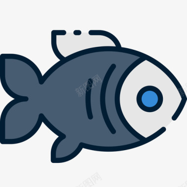 鱼钓鱼57线形颜色图标图标