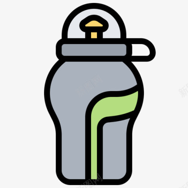 水瓶足球元素5线颜色图标图标