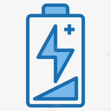 增加电池1蓝色图标图标