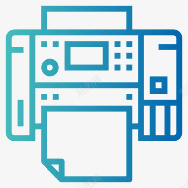 打印机信纸103渐变图标图标