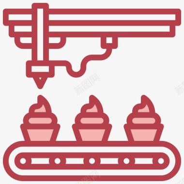 蛋糕批量生产26红色图标图标