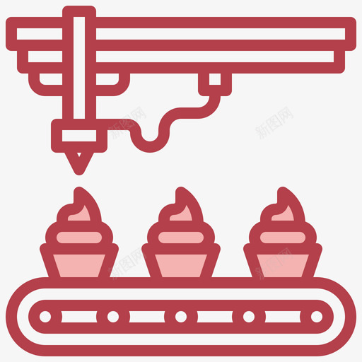 蛋糕批量生产26红色图标svg_新图网 https://ixintu.com 批量生产 红色 蛋糕