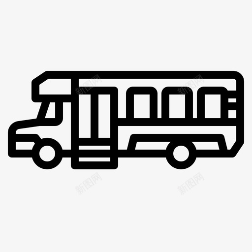 小型巴士公共交通14直达图标svg_新图网 https://ixintu.com 交通 公共 小型 巴士 直达