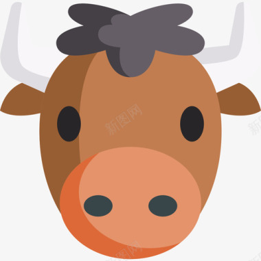 公牛野生动物39平坦图标图标