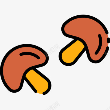 蘑菇烧烤38线形颜色图标图标