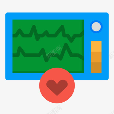 心电图胆固醇3平坦图标图标