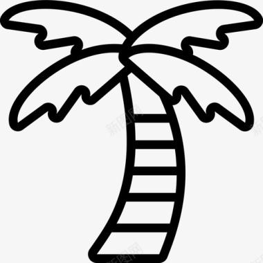 棕榈树印度49线形图标图标