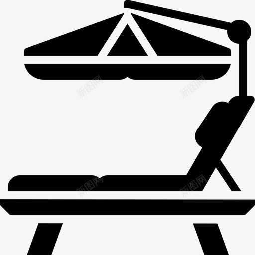 椅子沙滩椅放松图标svg_新图网 https://ixintu.com 元素 夏日 放松 椅子 水疗 沙滩椅 雨伞