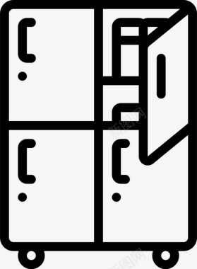 储物柜办公家具3线性图标图标