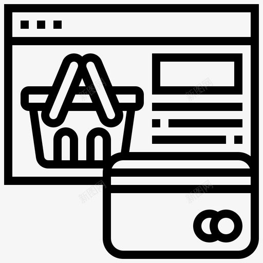 在线购物在线市场9线性图标svg_新图网 https://ixintu.com 在线 在线购物 市场 线性