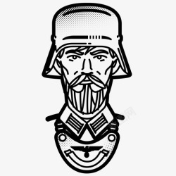 德国士兵士兵军队胡子图标高清图片