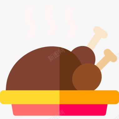 烤鸡食物181平淡图标图标