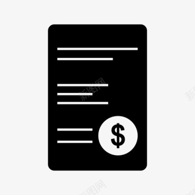 发票美元21管理仪表板线黑色图标图标