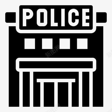 警察局公共服务27字形图标图标