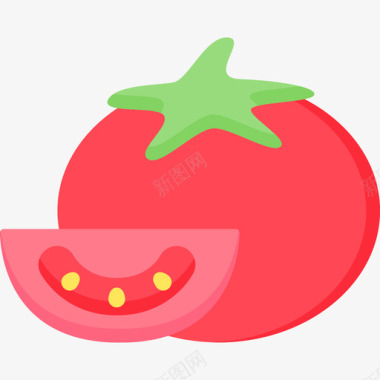番茄营养16扁平图标图标