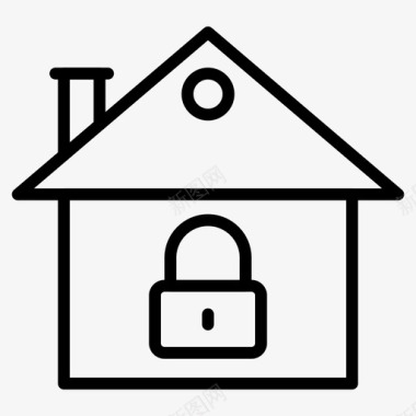 锁定主页住宅私人图标图标