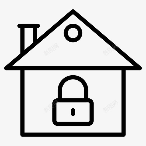 锁定主页住宅私人图标svg_新图网 https://ixintu.com 64像素 主页 互联网 住宅 安全 安全线 标志 标志符 私人 符号 锁定
