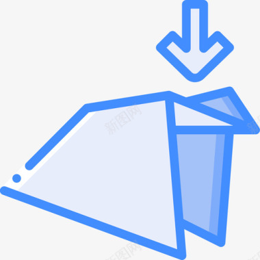 折叠折纸蓝色图标图标